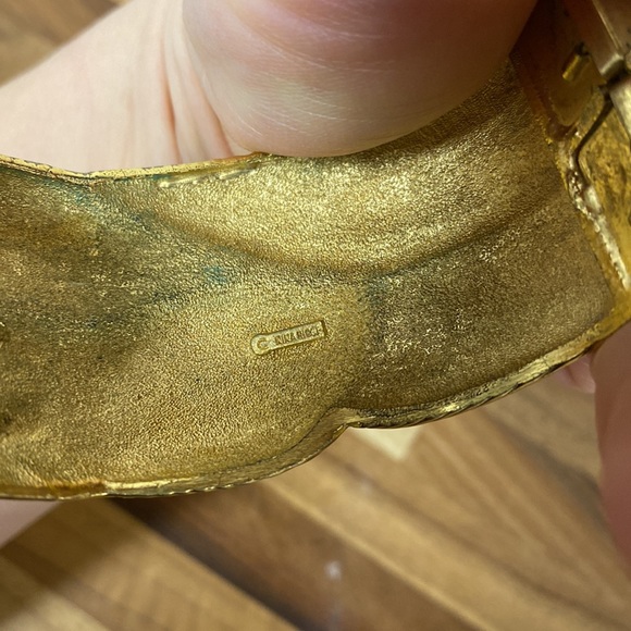 Vintage Nina Ricci Wide Cuff Bracelet Golden - Picture 11 of 13